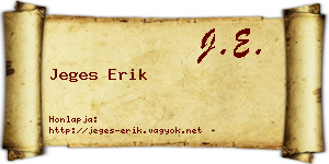 Jeges Erik névjegykártya