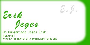 erik jeges business card